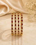 Deep Red Floral Elegance Bangles