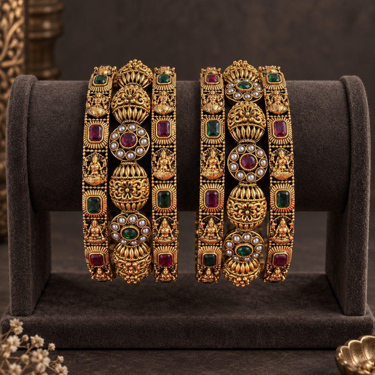Antique Veda Temple Bangle Set