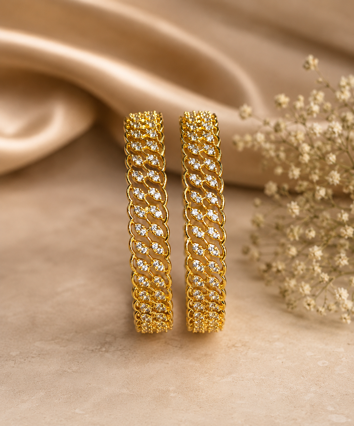 Golden Shimmer Statement Bangles