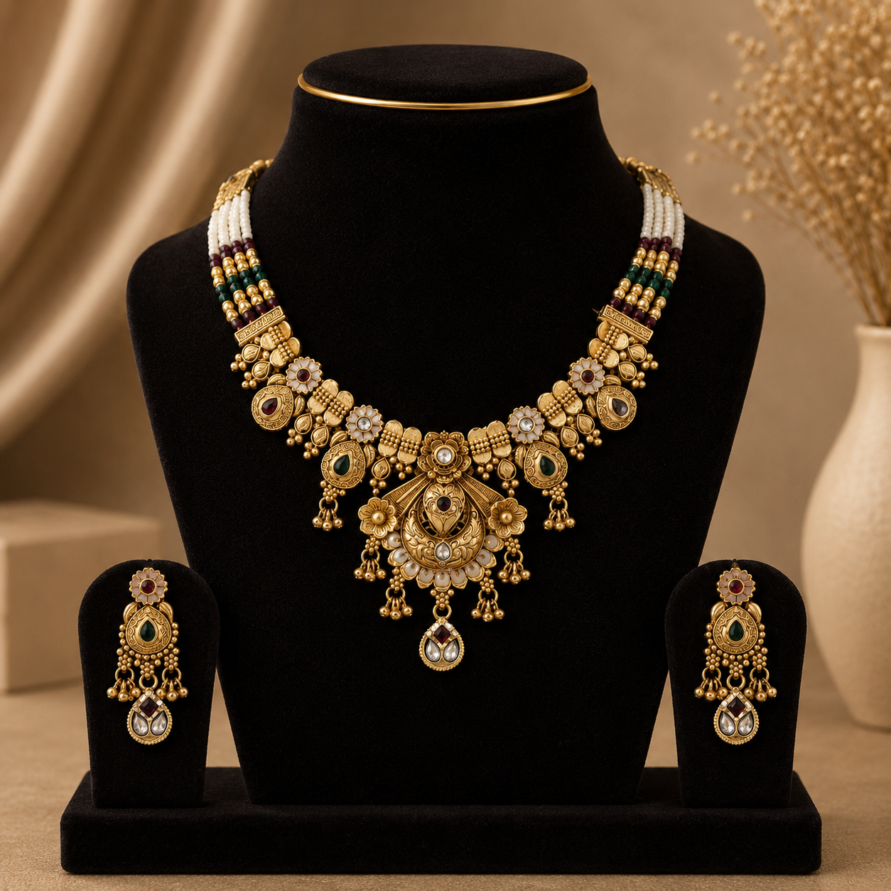 Antique Pearl Bloom Necklace