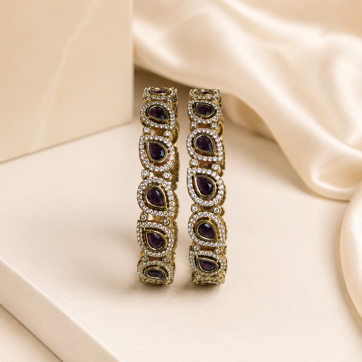 Regal Violet Stone Kada Set