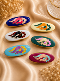 Peacock & Floral Enamel Saree Pin Set – 6 Pcs