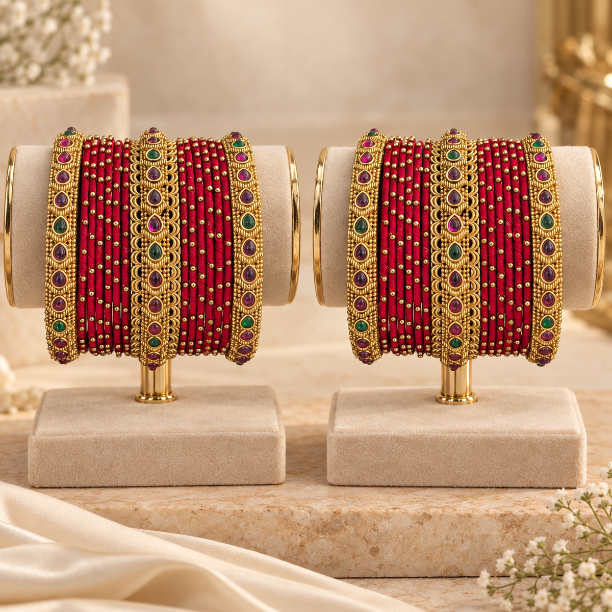 Classic Red Thread Bangle Set