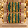 Royal Teal Temple Bridal Bangle Set