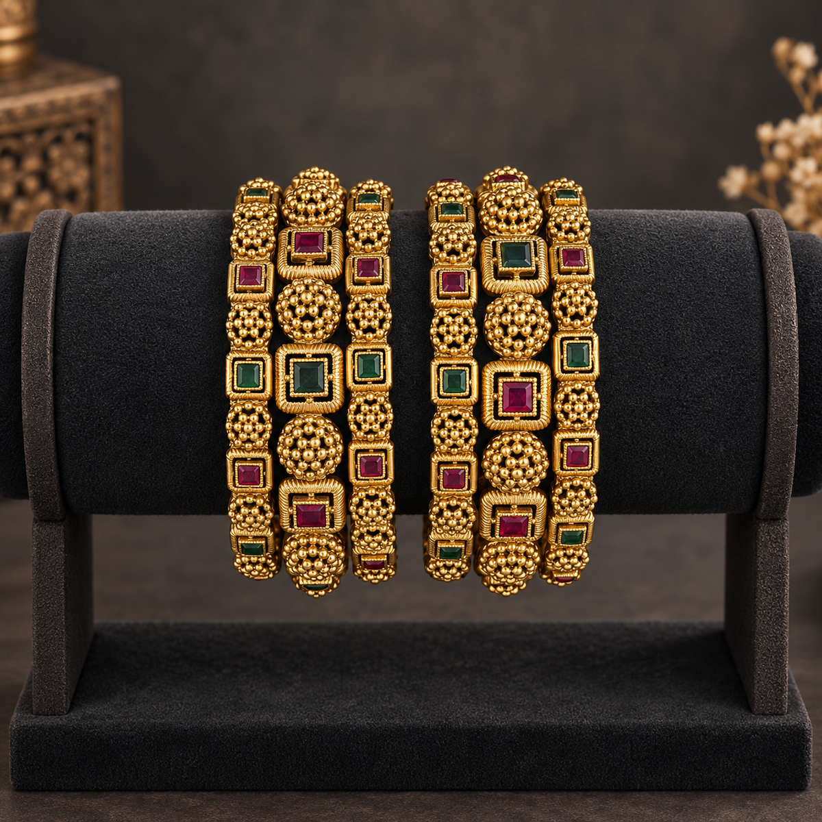 Traditional Antique Gold Temple Jewellery Set