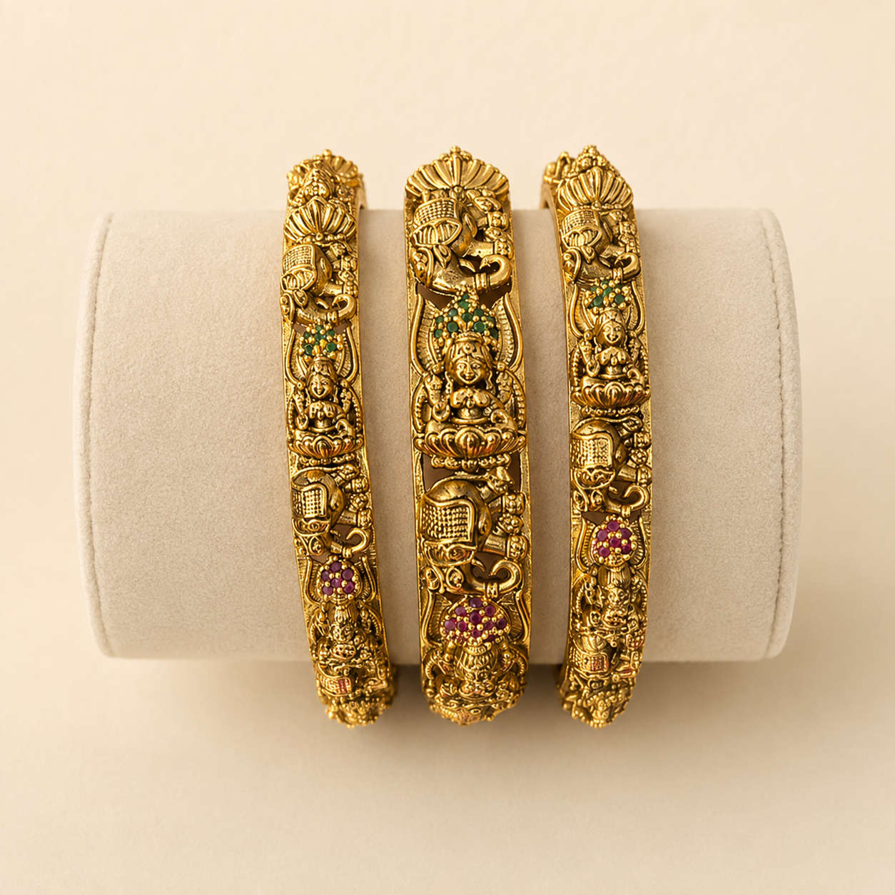 Antique Elephant and Lakshmi Temple Bangles