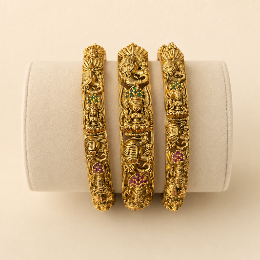 Antique Elephant and Lakshmi Temple Bangles