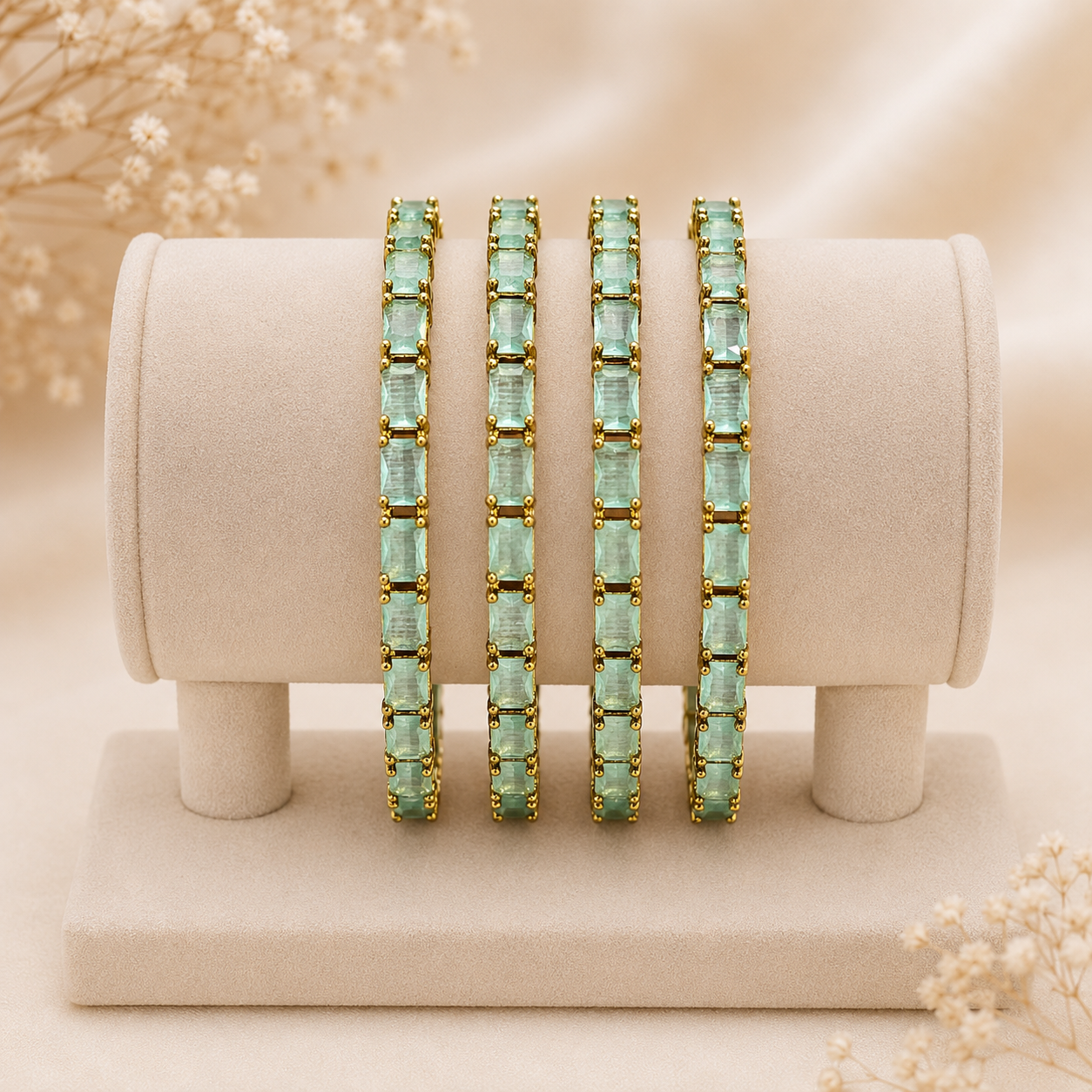 Mint Aura Tennis Bangles