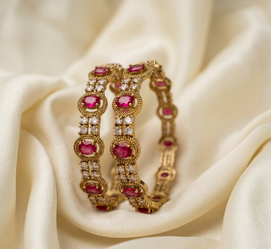 Antique Gold Ruby Stone Kada