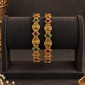 Antique Temple Coin Ruby Emerald Bangles