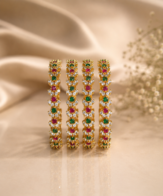Ruby Emerald Luxe Designer Bangles