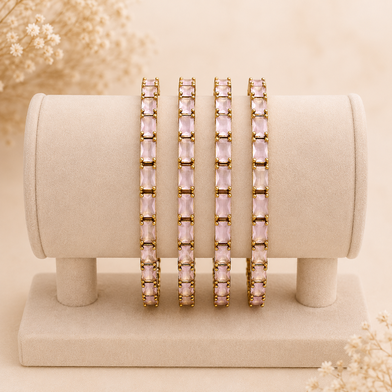 Rosé Charm Party Wear Bangles