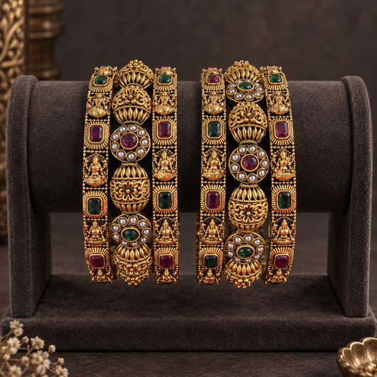 Antique Veda Temple Bangle Set