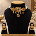 Royal Green & Ruby Temple Choker Set