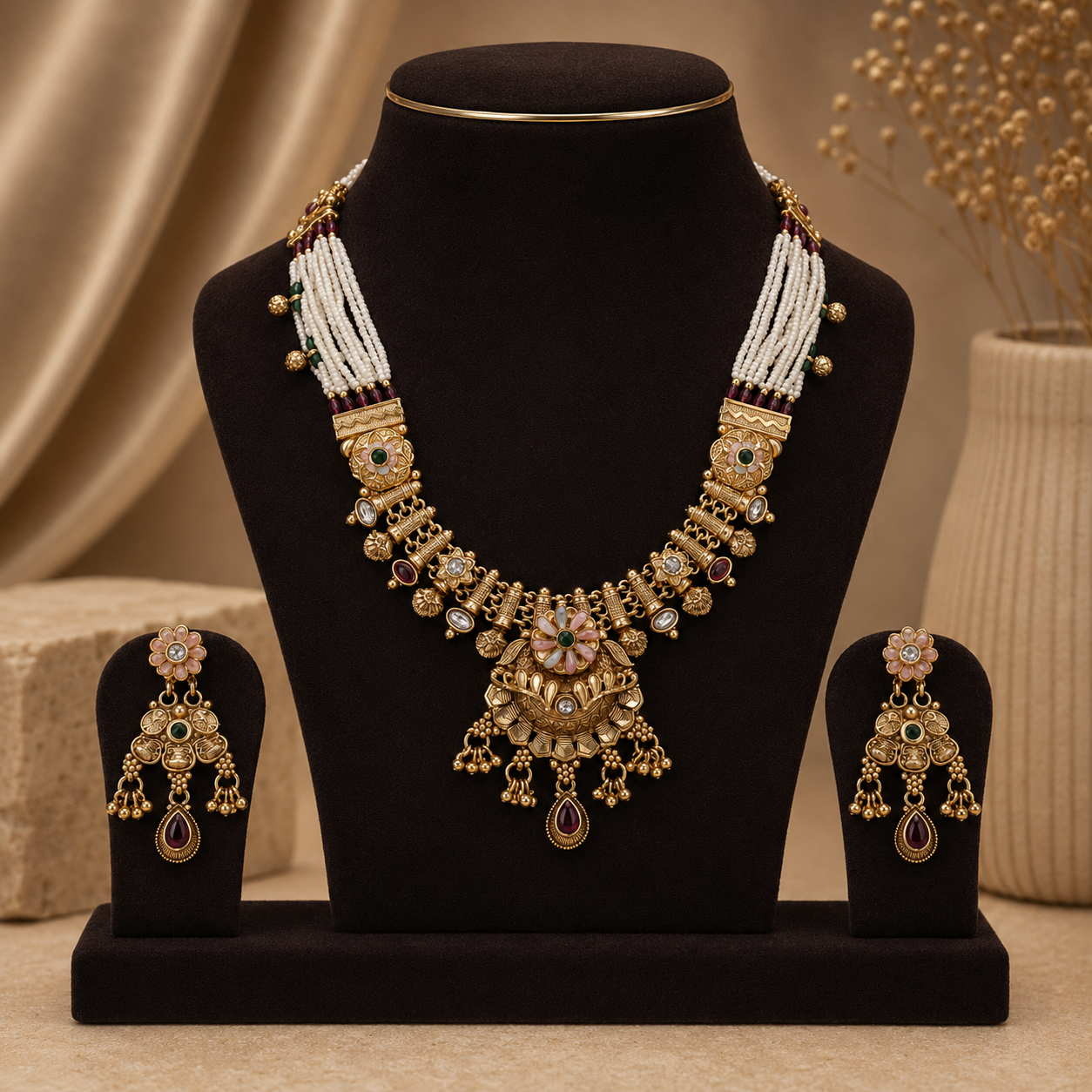 Imperial Beaded Antique Necklace Set
