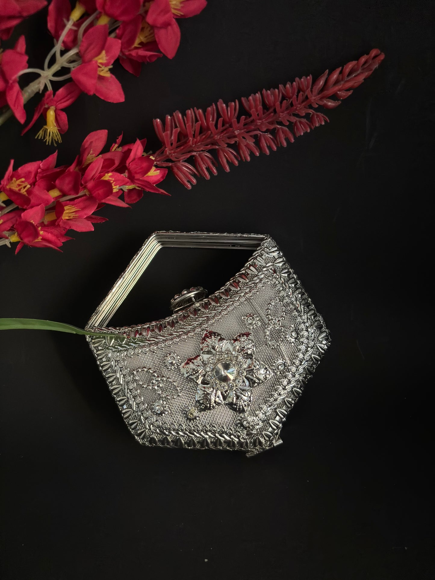 Imperial Silver Mesh Evening Clutch