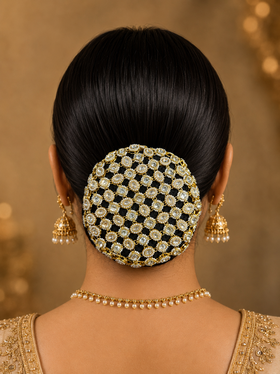 Royal Elegance Kundan Bun