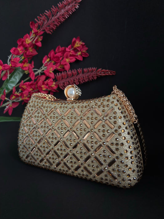 Golden Bridal Clutch
