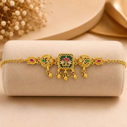 Ruby Green Peacock Bracelet