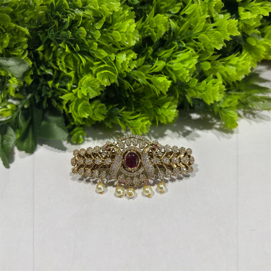 Majestic Ruby & Pearl Hair Jewel