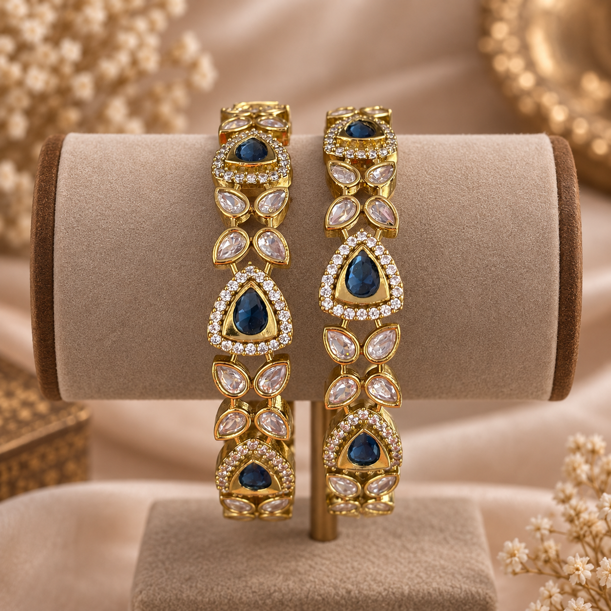 Victorian Sapphire Bloom Kada