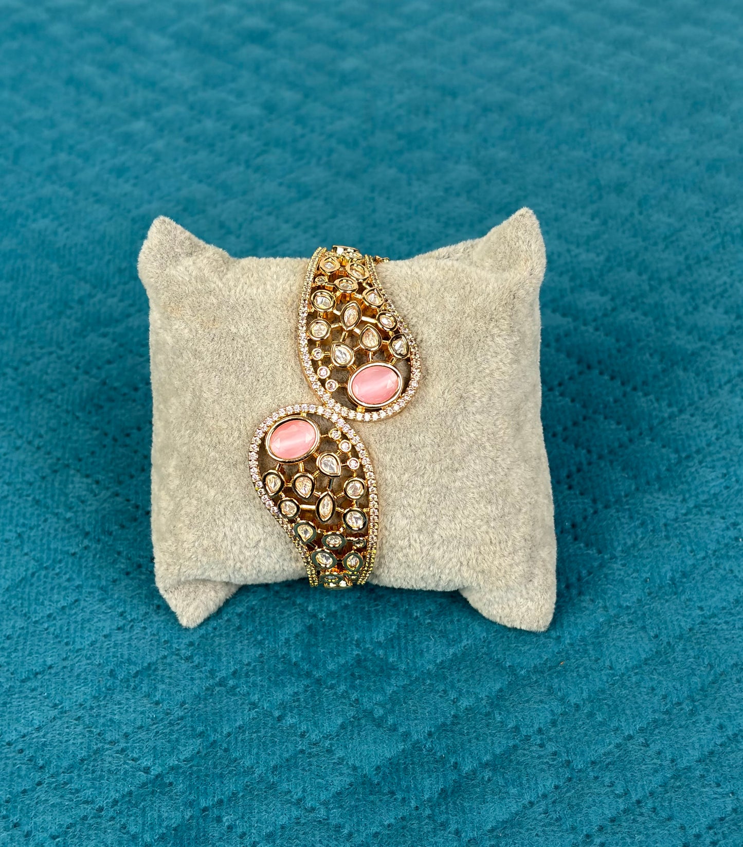 Aurora Pink Kundan Cuff
