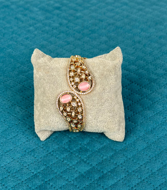 Aurora Pink Kundan Cuff