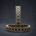 The Zahra Green Stone & CZ Sparkle Bangles