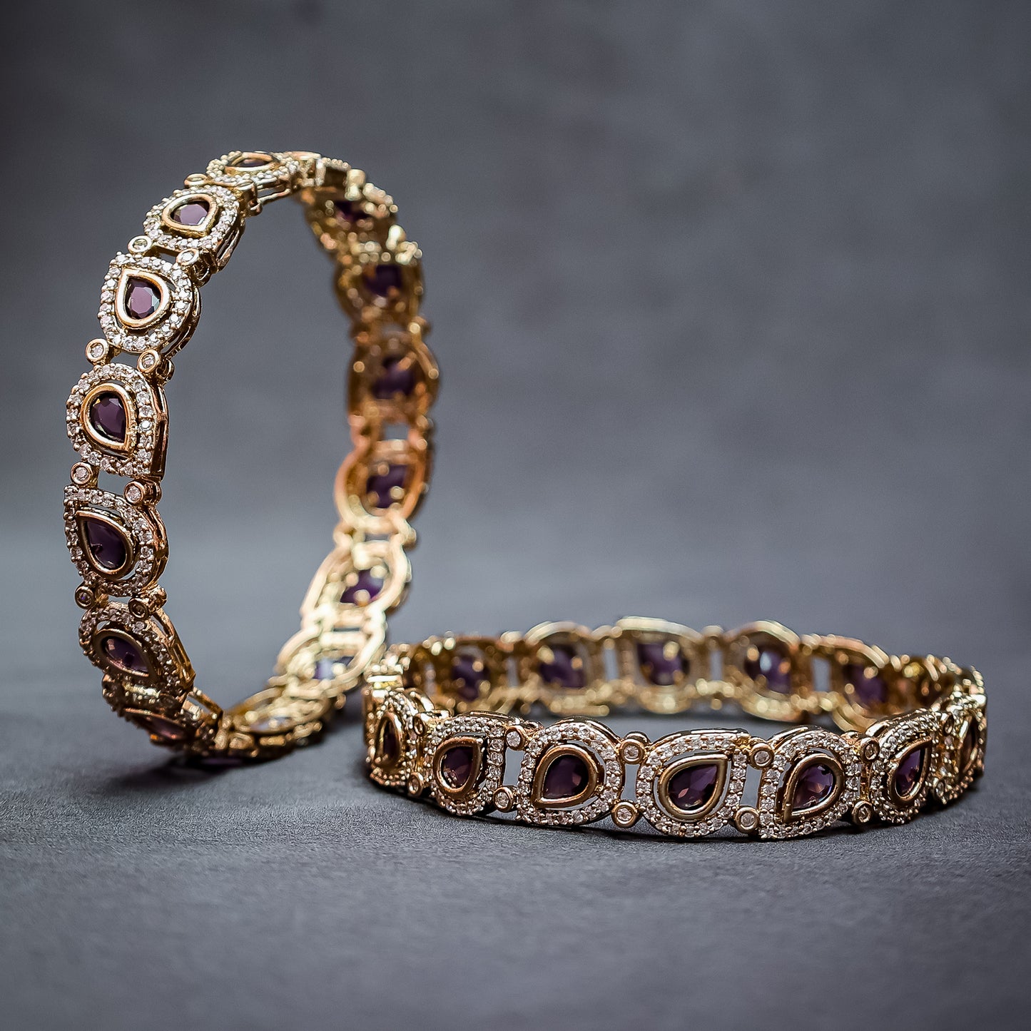 Regal Violet Stone Kada Set