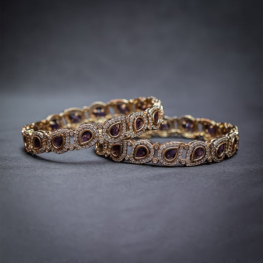 Regal Violet Stone Kada Set