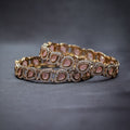 Regal Pink Stone & Kundan Style Kada