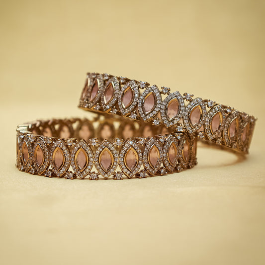 Pink & AD Stone Kundan-Style Bangles