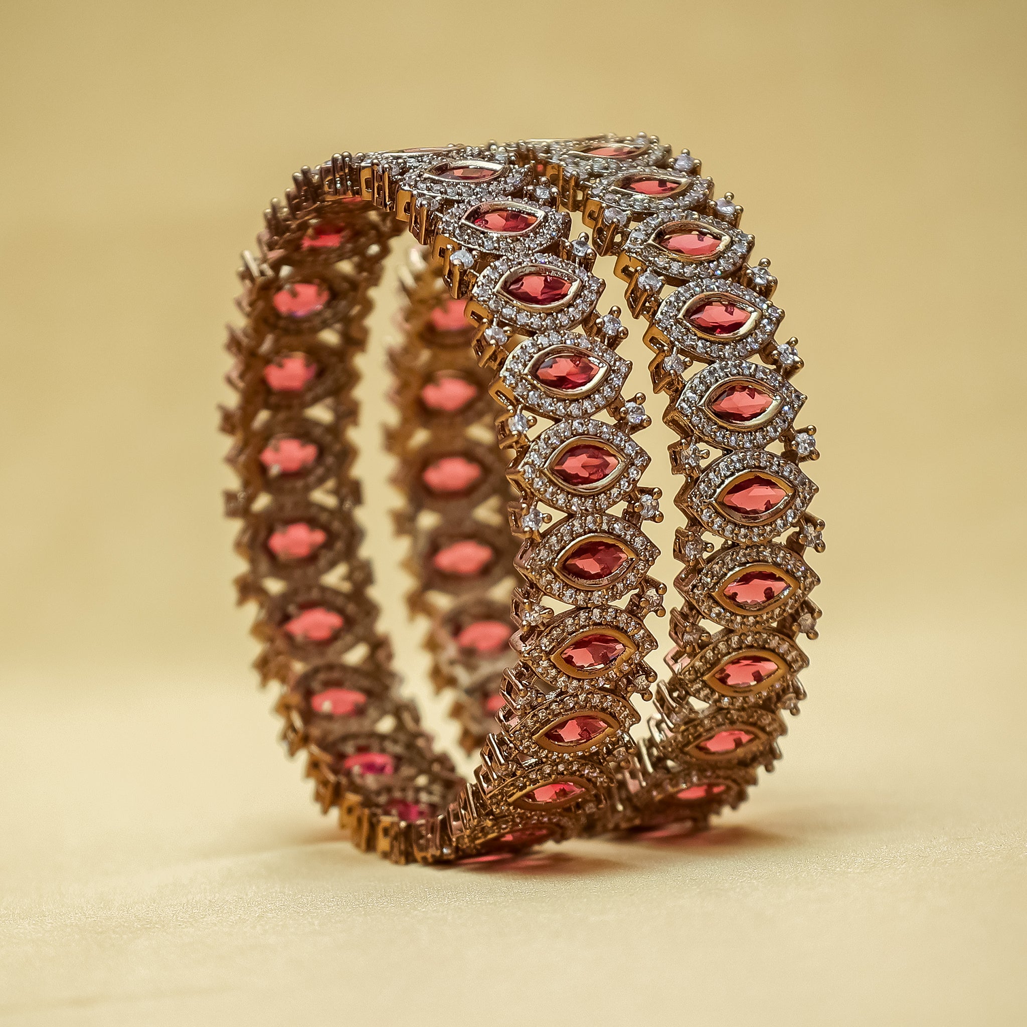 Regal Ruby Marquise Bangle Set
