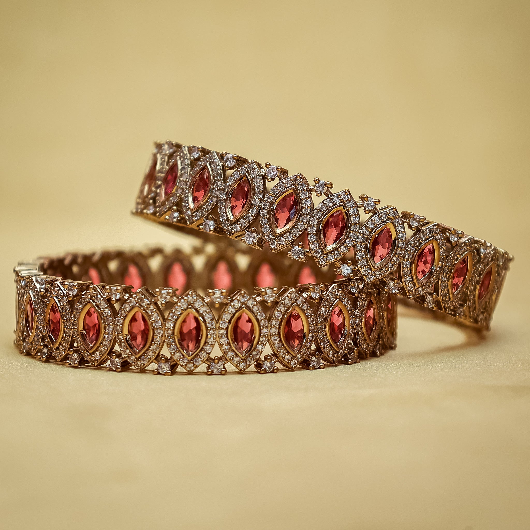 Regal Ruby Marquise Bangle Set