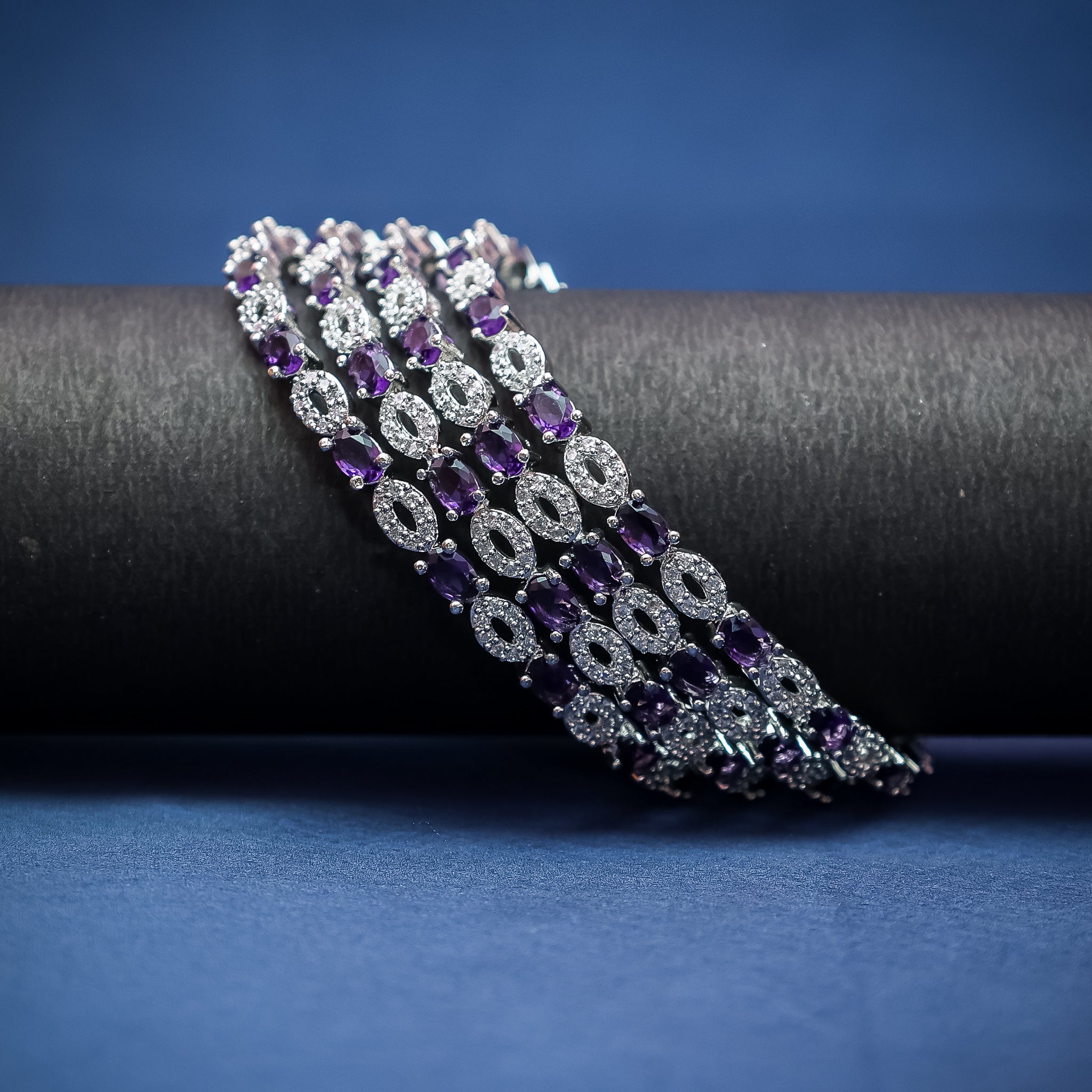 Royal Radiance Amethyst Bangles