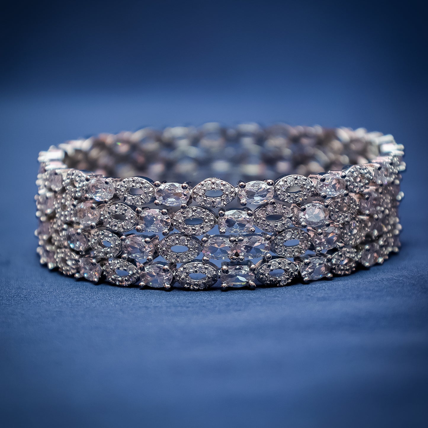 Silver Stone Bangles