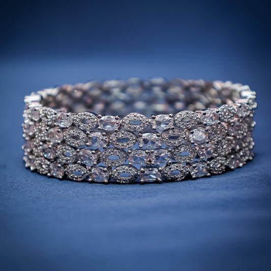Silver Stone Bangles