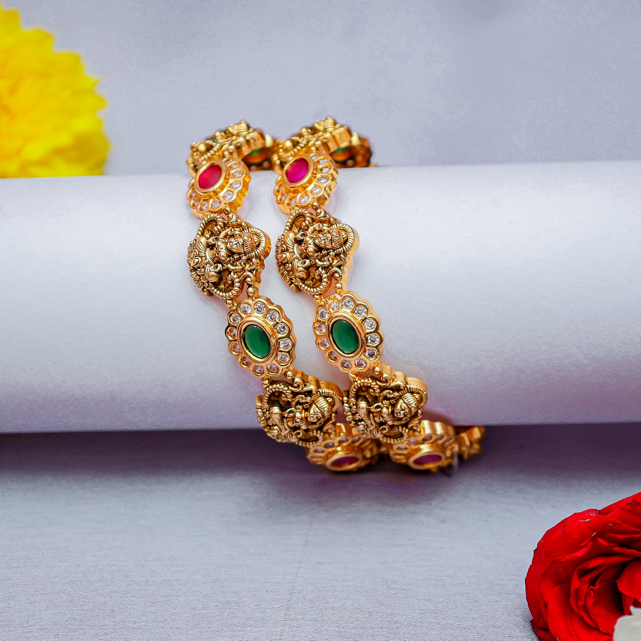 Ruby Emerald Bridal Bangles