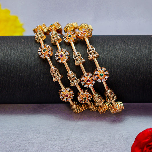 Temple-Inspired Gold Bangle Set
