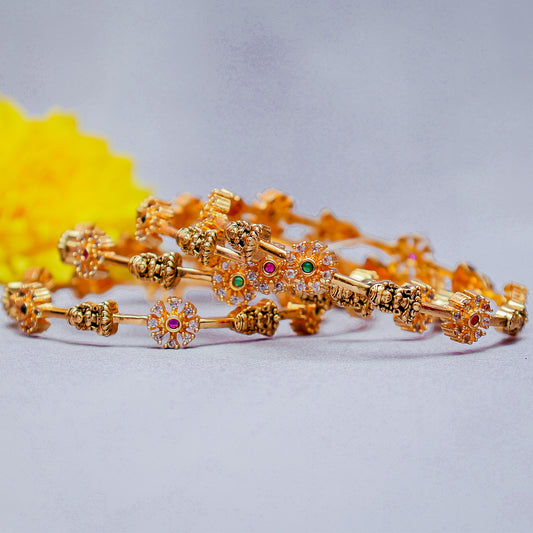 Temple-Inspired Gold Bangle Set