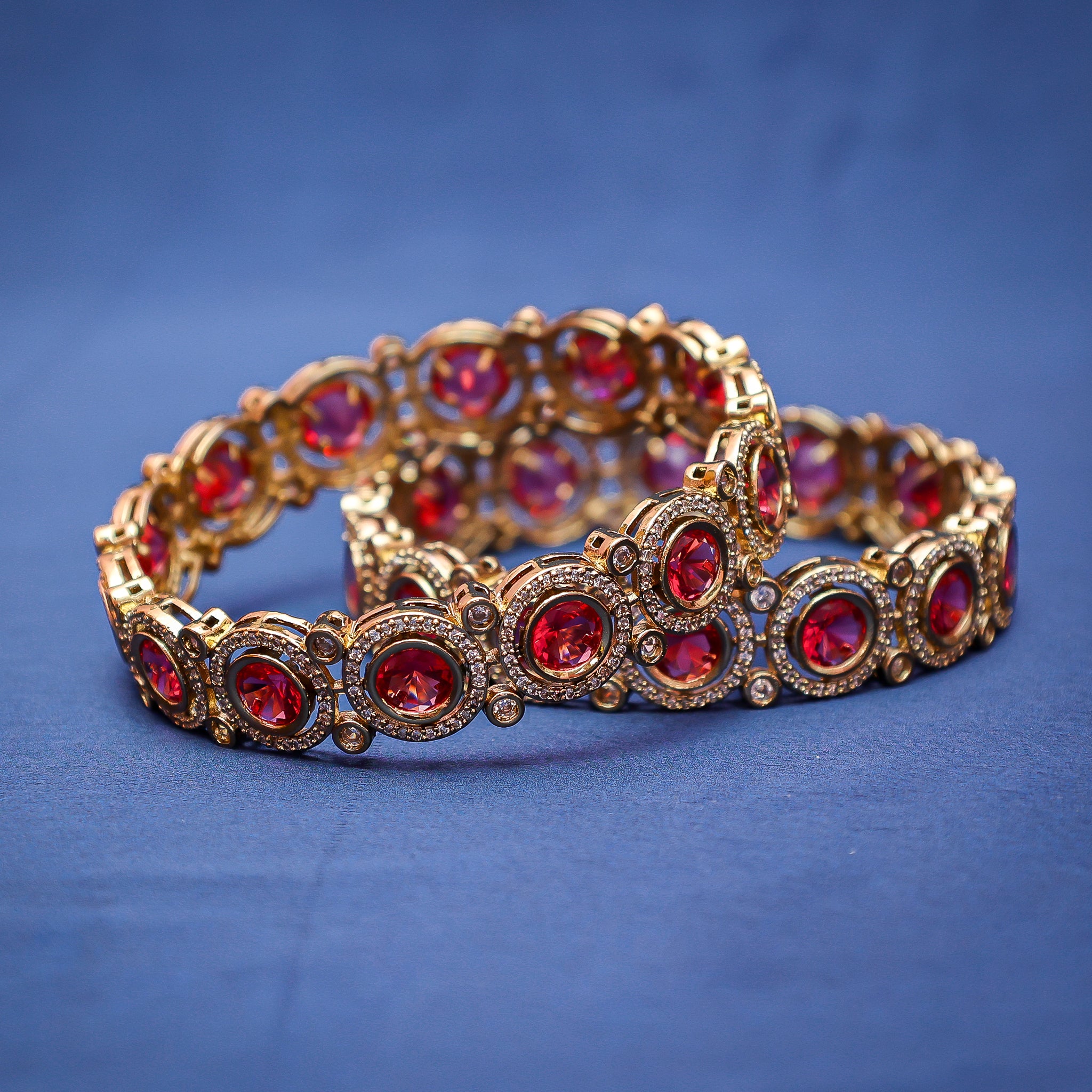 Antique Ruby Stone Kada Bangles