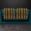 Antique Gold Temple Design Bridal Bangles