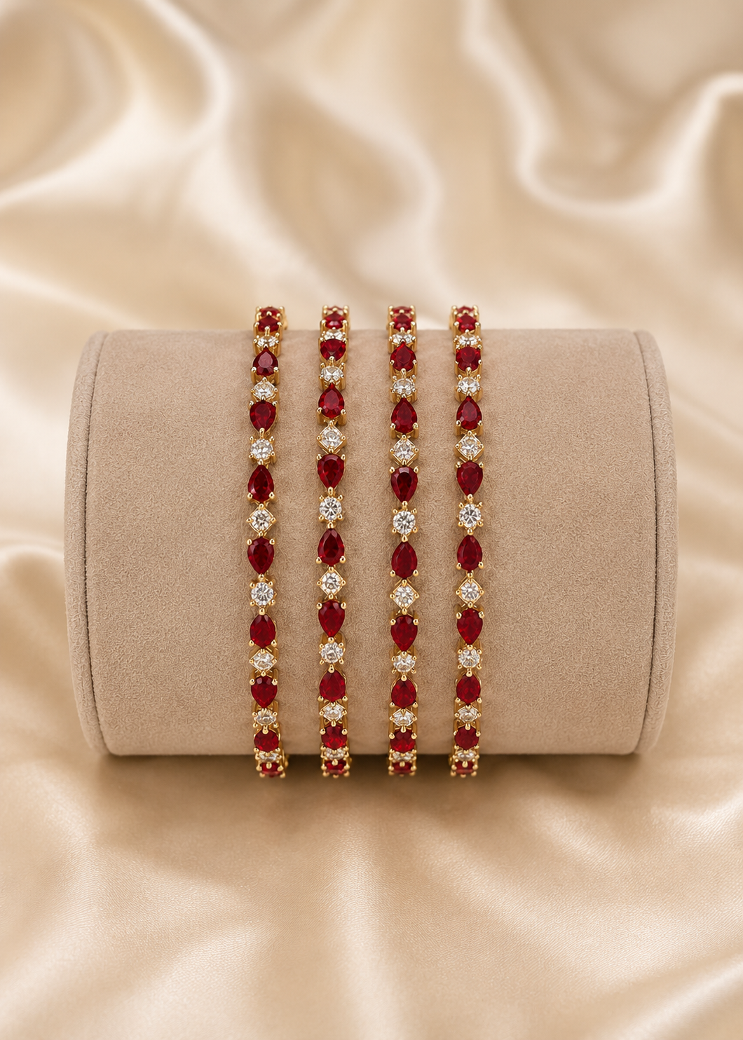 The Aadrika Red AD Bangle Set