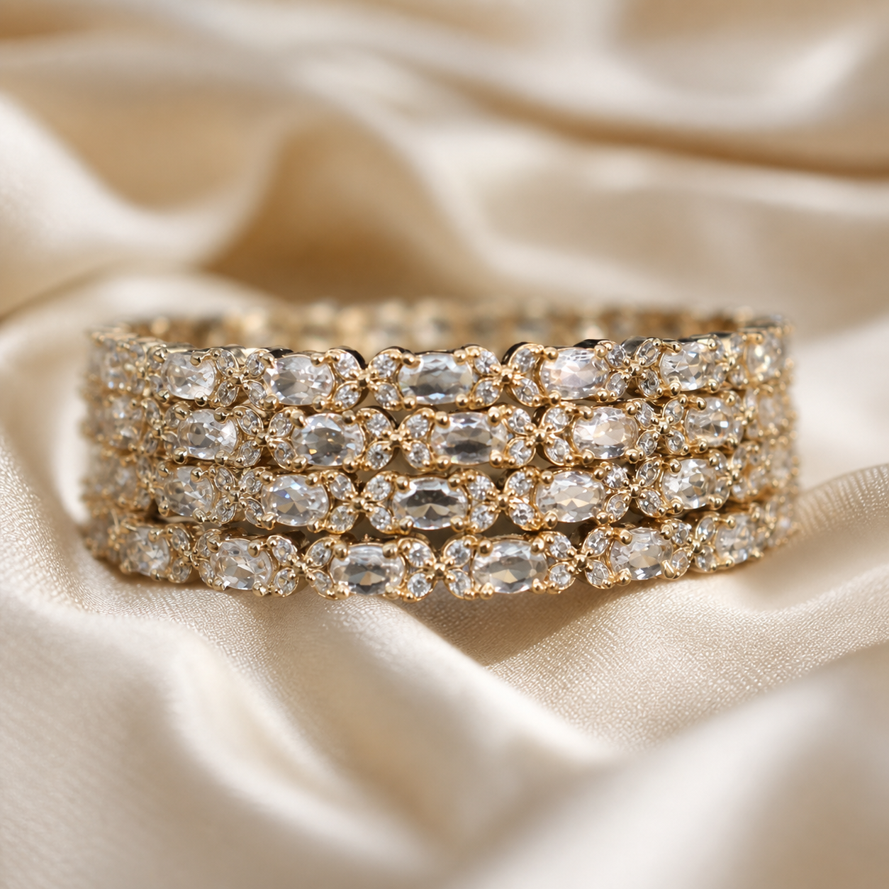 Warm Gold Majestic Bangles