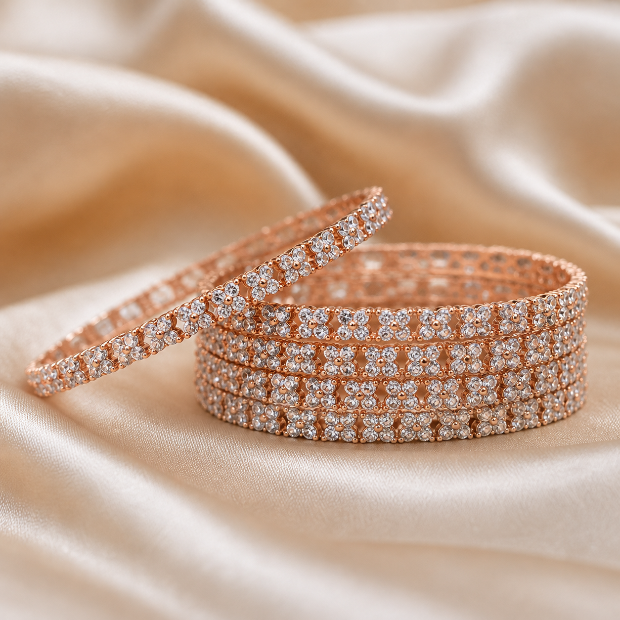Rose Gold Shimmer Bangles