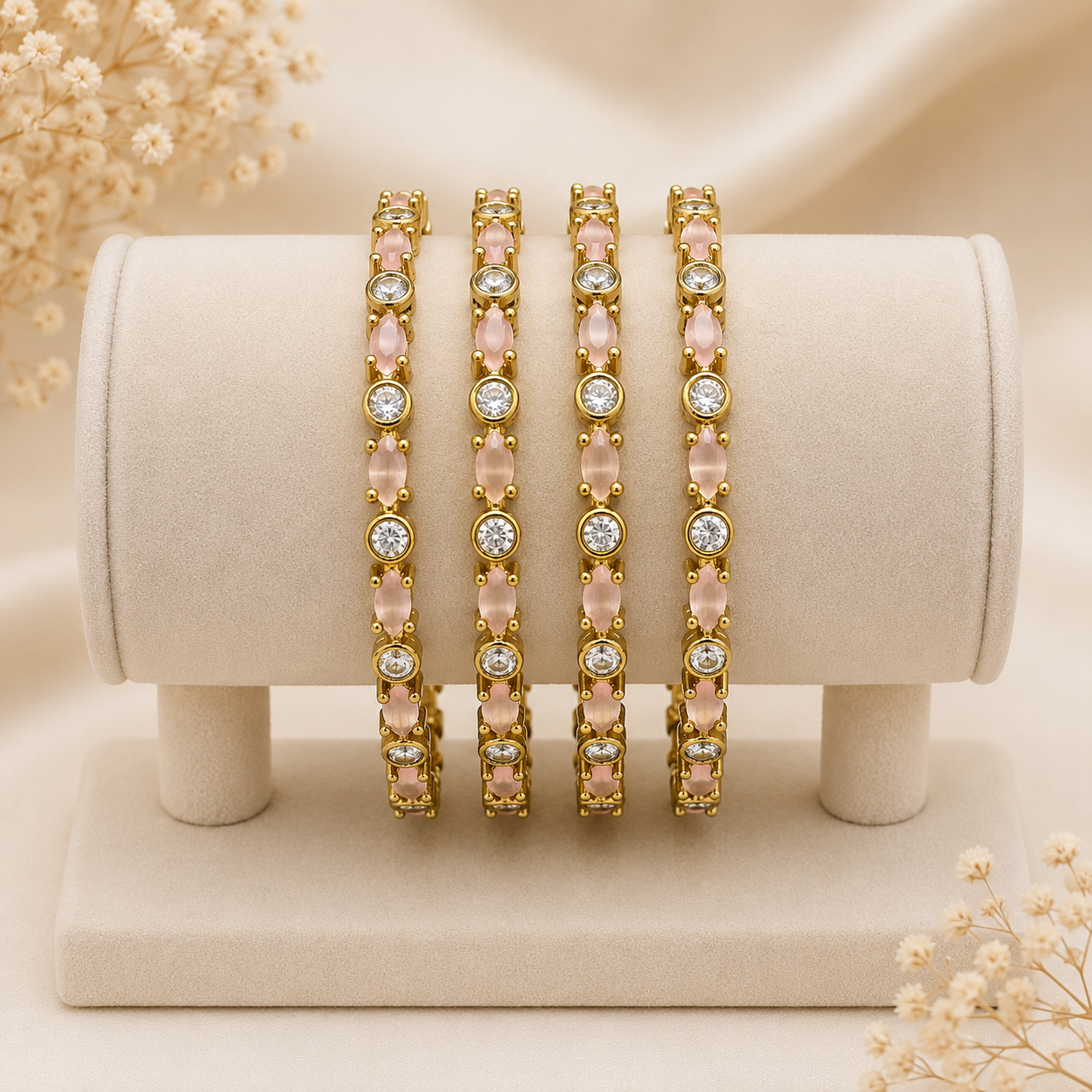 Premium Pink CZ Bangles