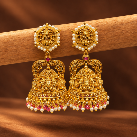 Swarna Devi Pearl Jhumkas