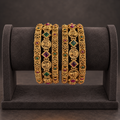 Ganesha Nakshi Antique Gold Bangle Set
