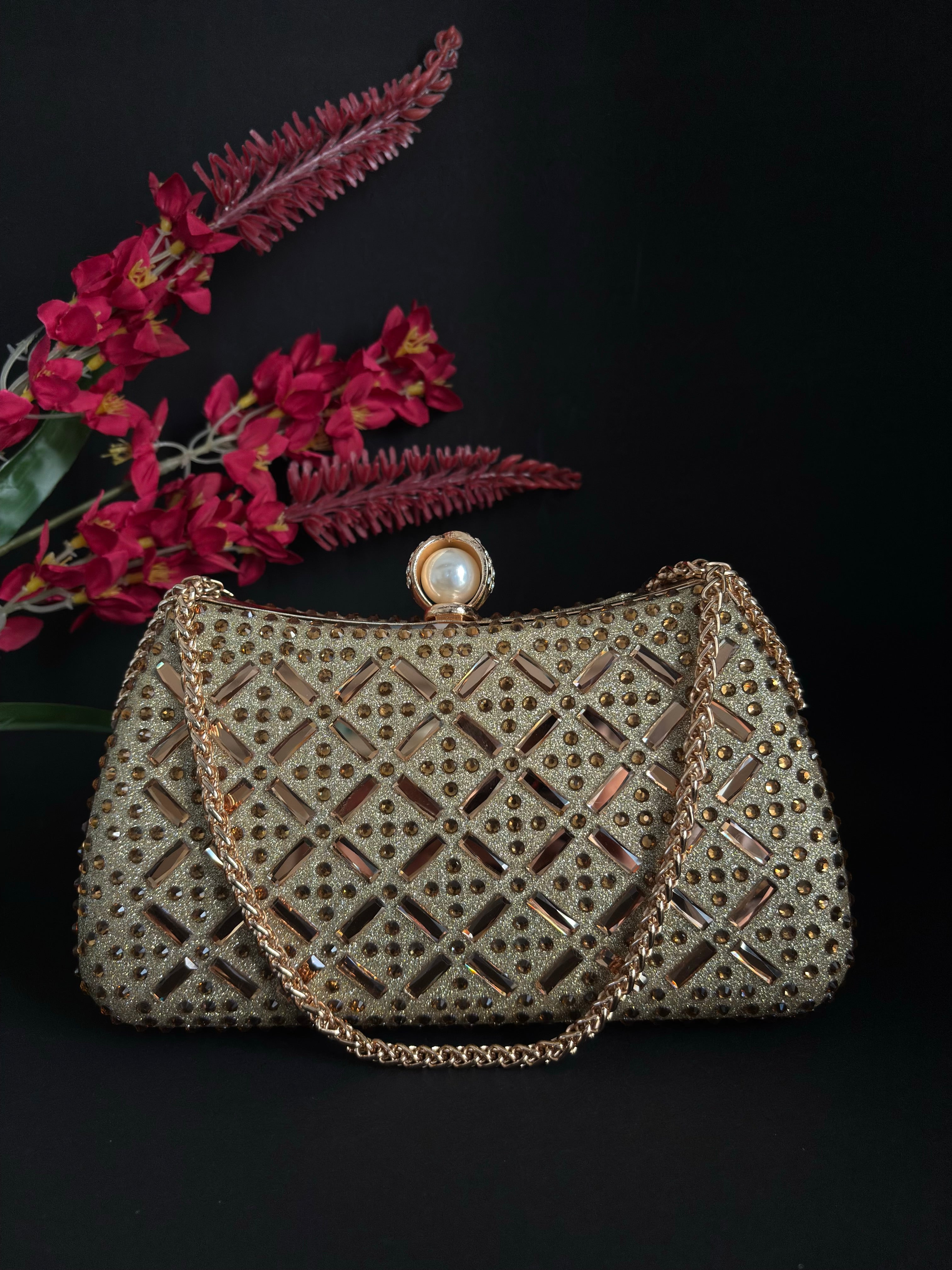 Golden Bridal Clutch