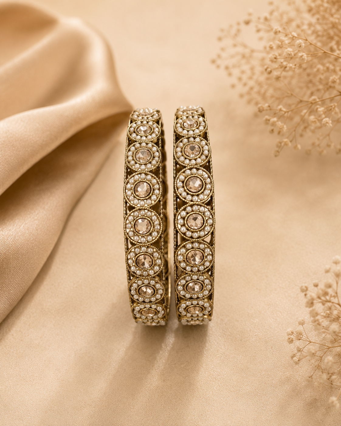 Classic Pearl  Bangles – Set of 2